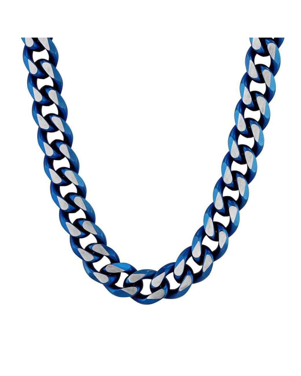 Robert Alton Blue Stainless Steel With Ip Curb Link Fashion Chain for men