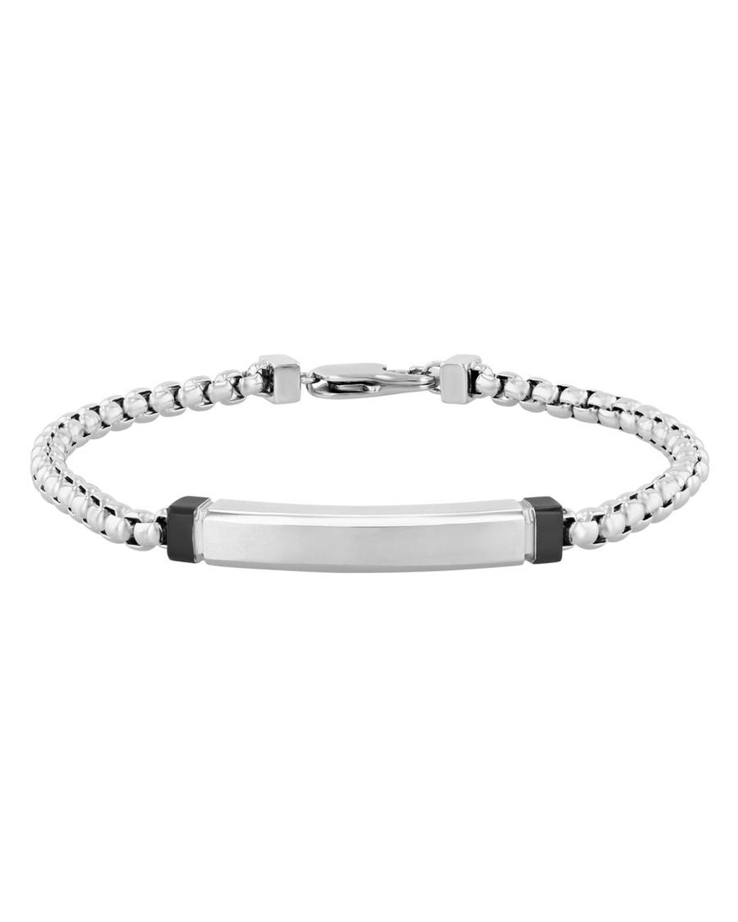Robert Alton Metallic Stainless Steel Id Bracelet for men