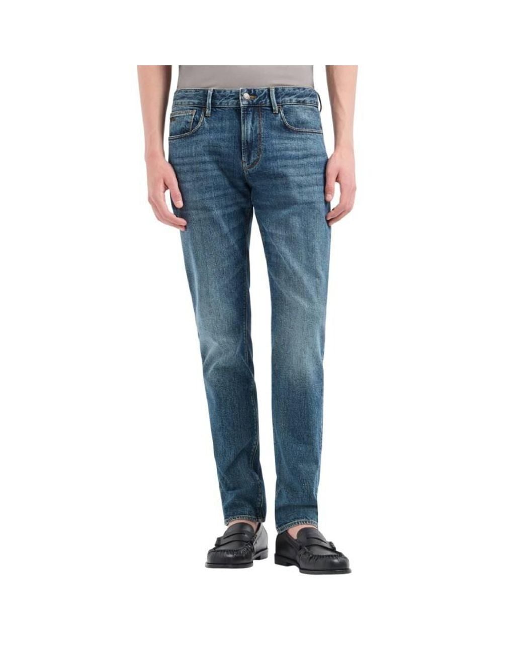 Emporio Armani Blue J06 Slim Fit Denim Jeans, Waist for men