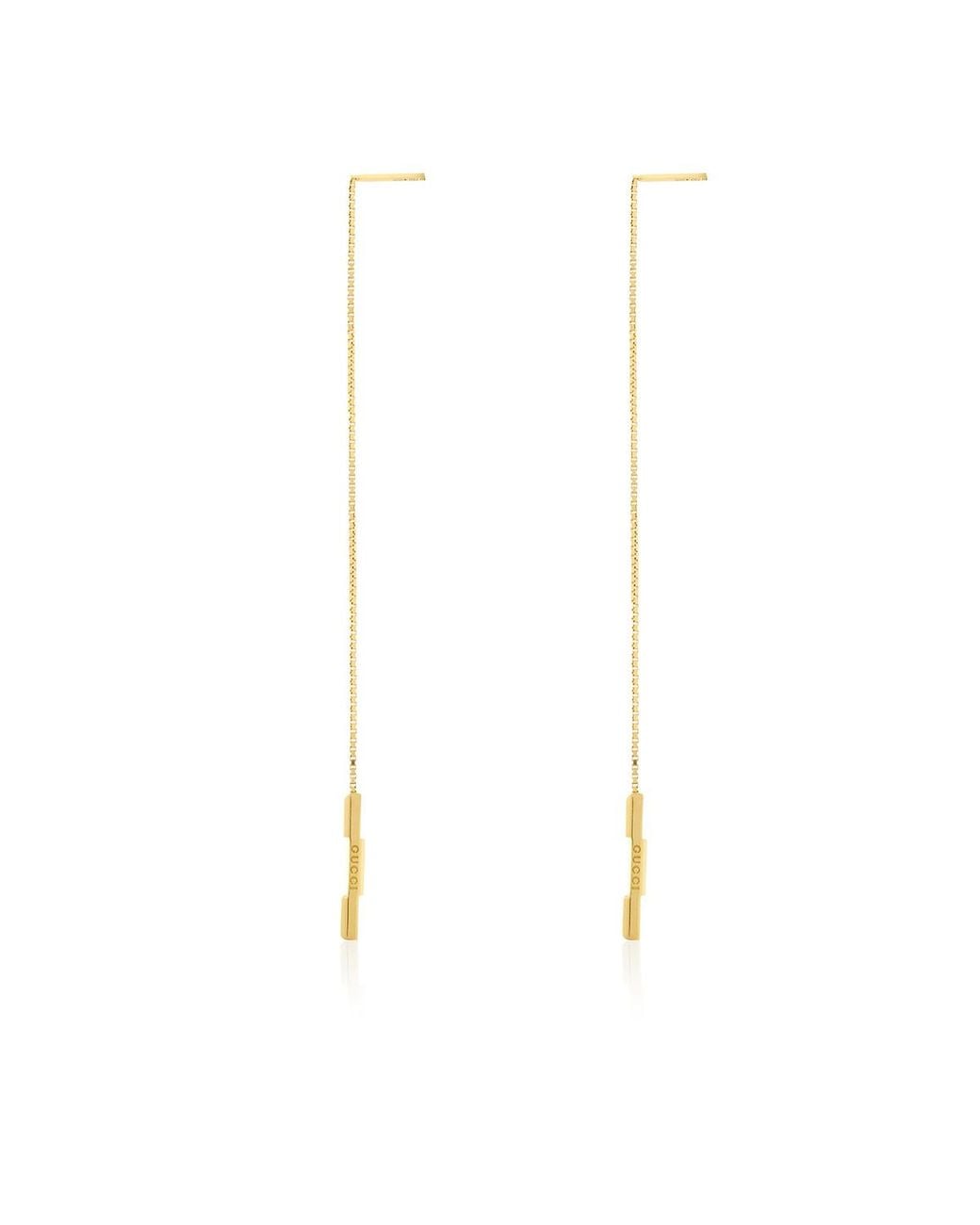 Gucci White Link To Love Chain Earrings With Bar for men