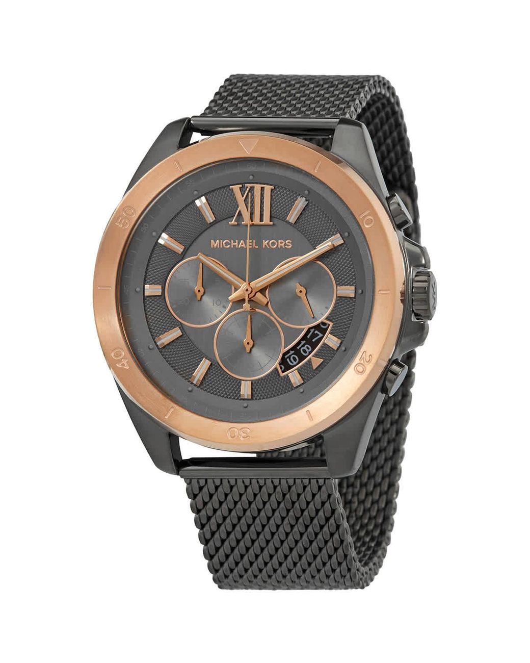 Michael Kors Oversized Brecken Gunmetal Mesh Watch in Grey for Men Lyst Canada