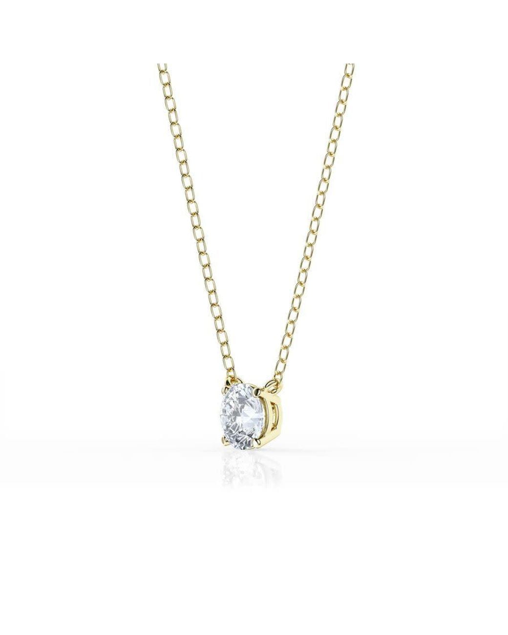 Brilliant Diamond Metallic 1/2 Carat Round Lab Grown Solitaire Diamond Pendant Necklace for men