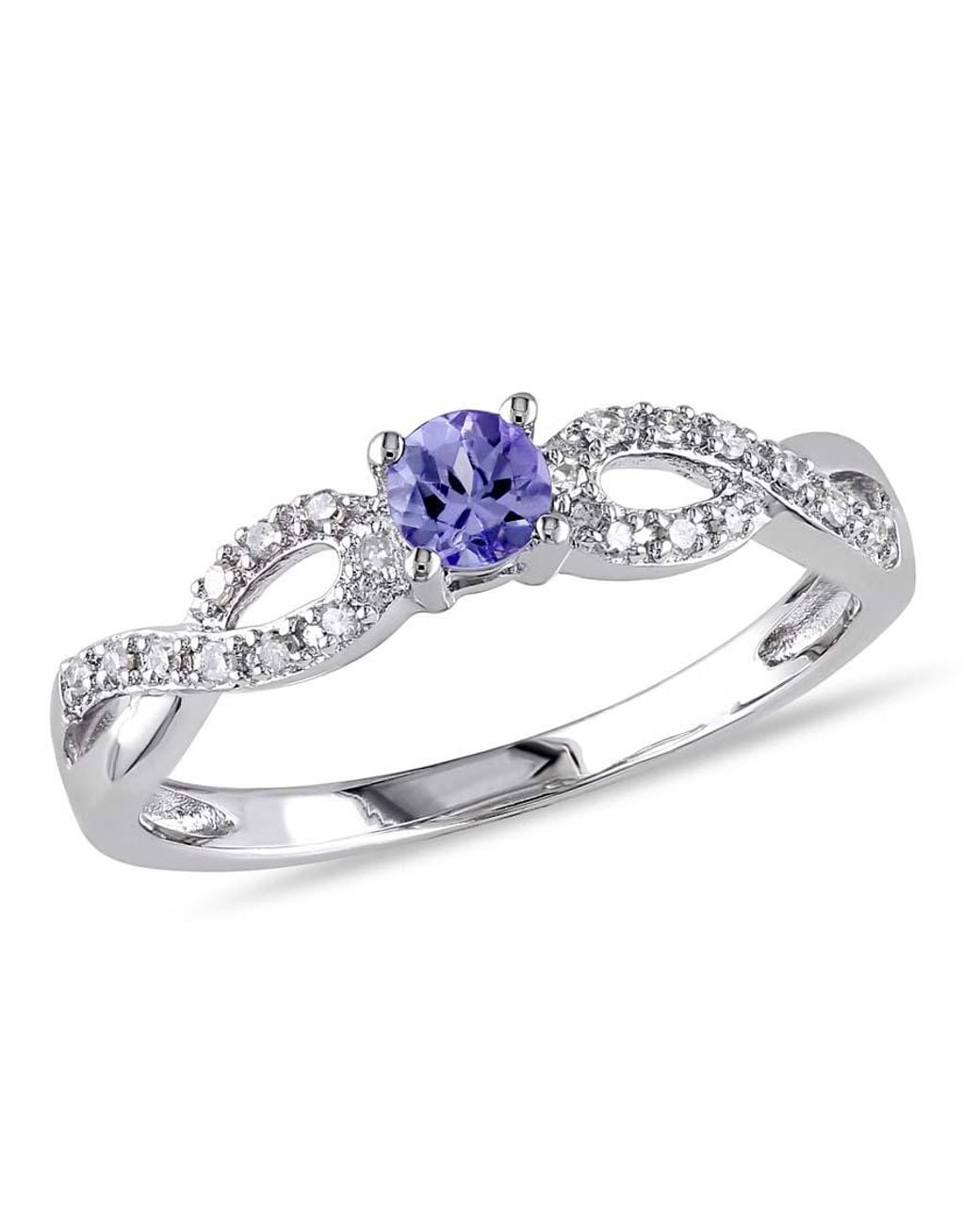 Amour Metallic 1/10 Ct Tw Diamond And Tanzanite Infinity Ring for men