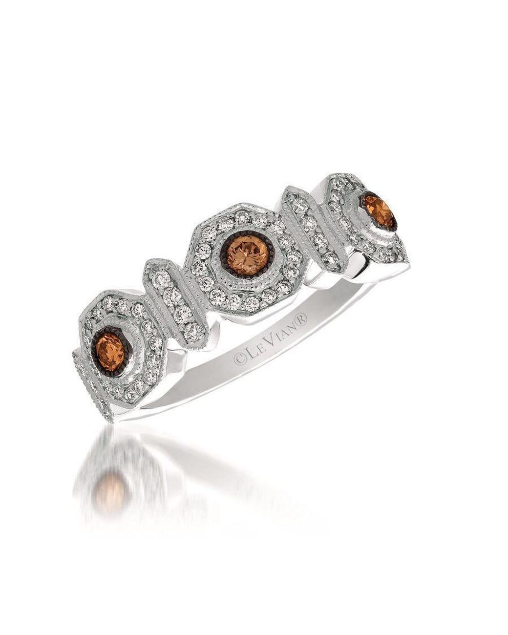 Le Vian Chocolate Diamonds Ring Set in White | Lyst Canada