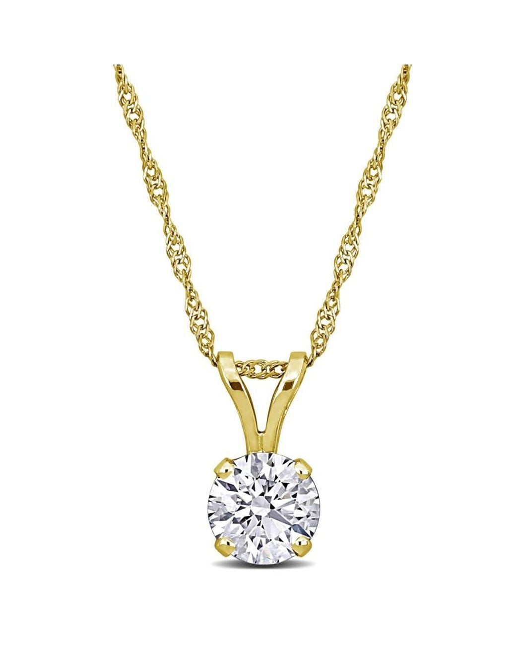 Created Forever Metallic 1Ct Tw Lab-Grown Diamond Solitaire Pendant With Chain for men