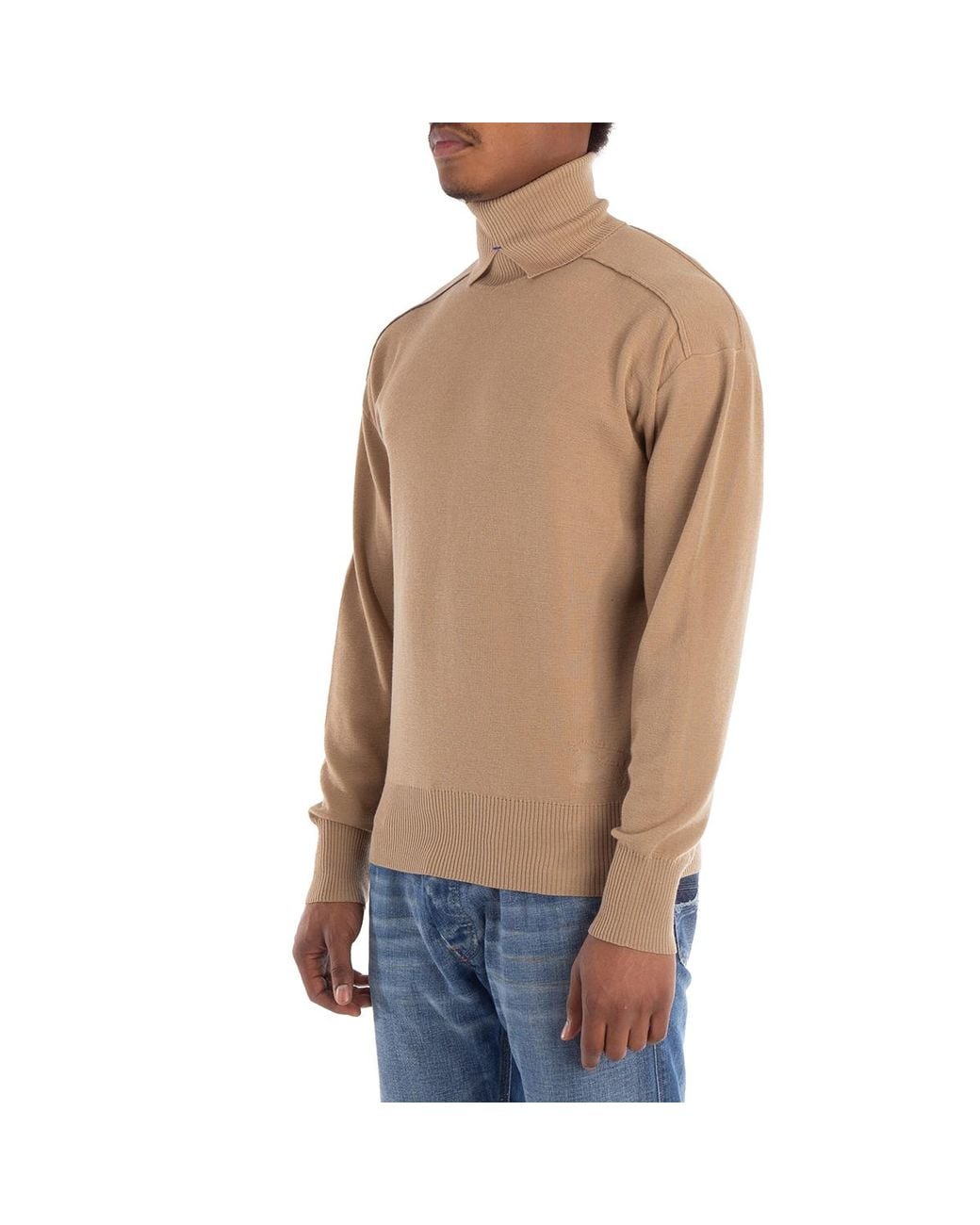 Burberry Blue Long Sleeved Turtleneck Knitted Sweater for men