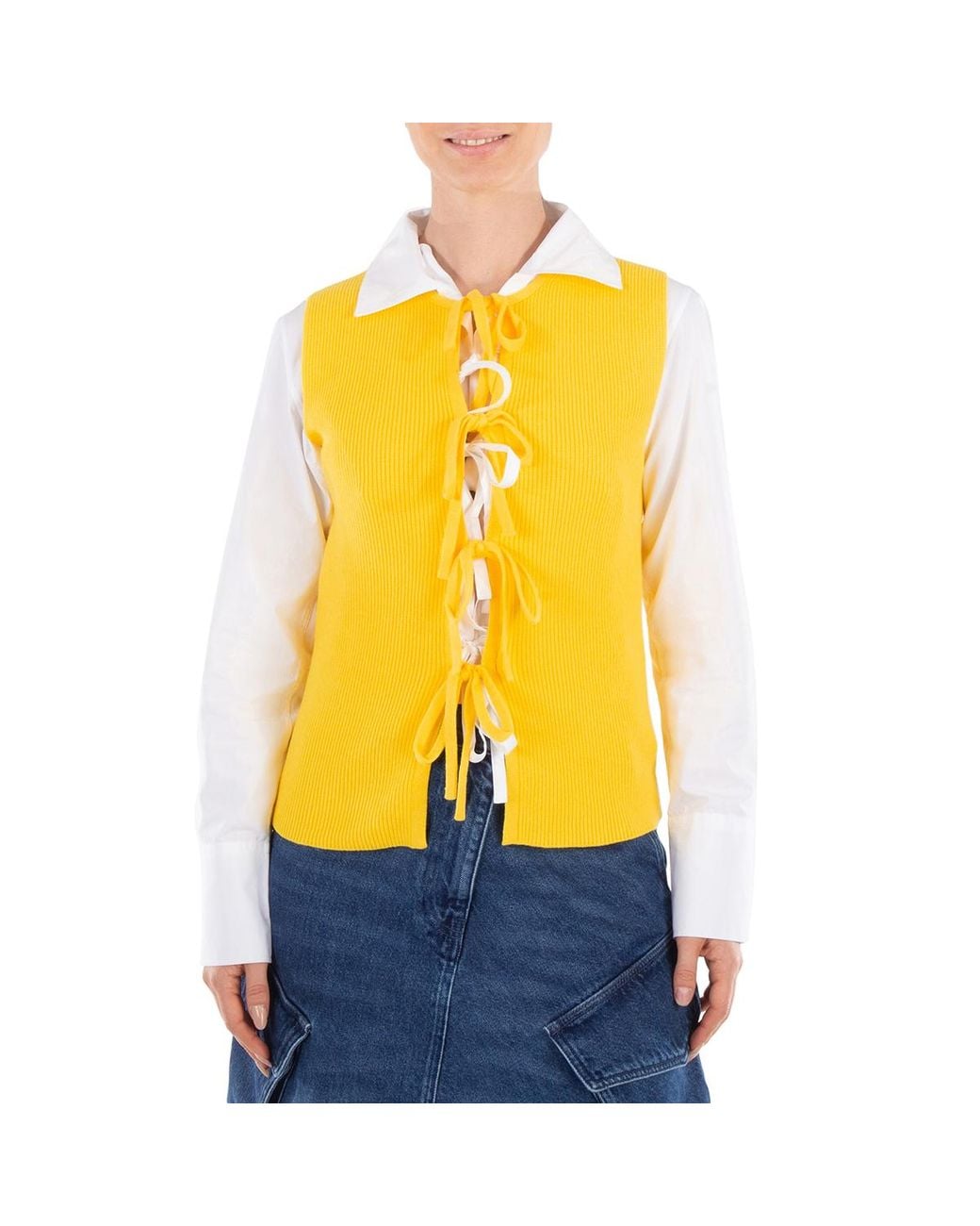 J.W. Anderson Yellow Bow Tie Tank Top
