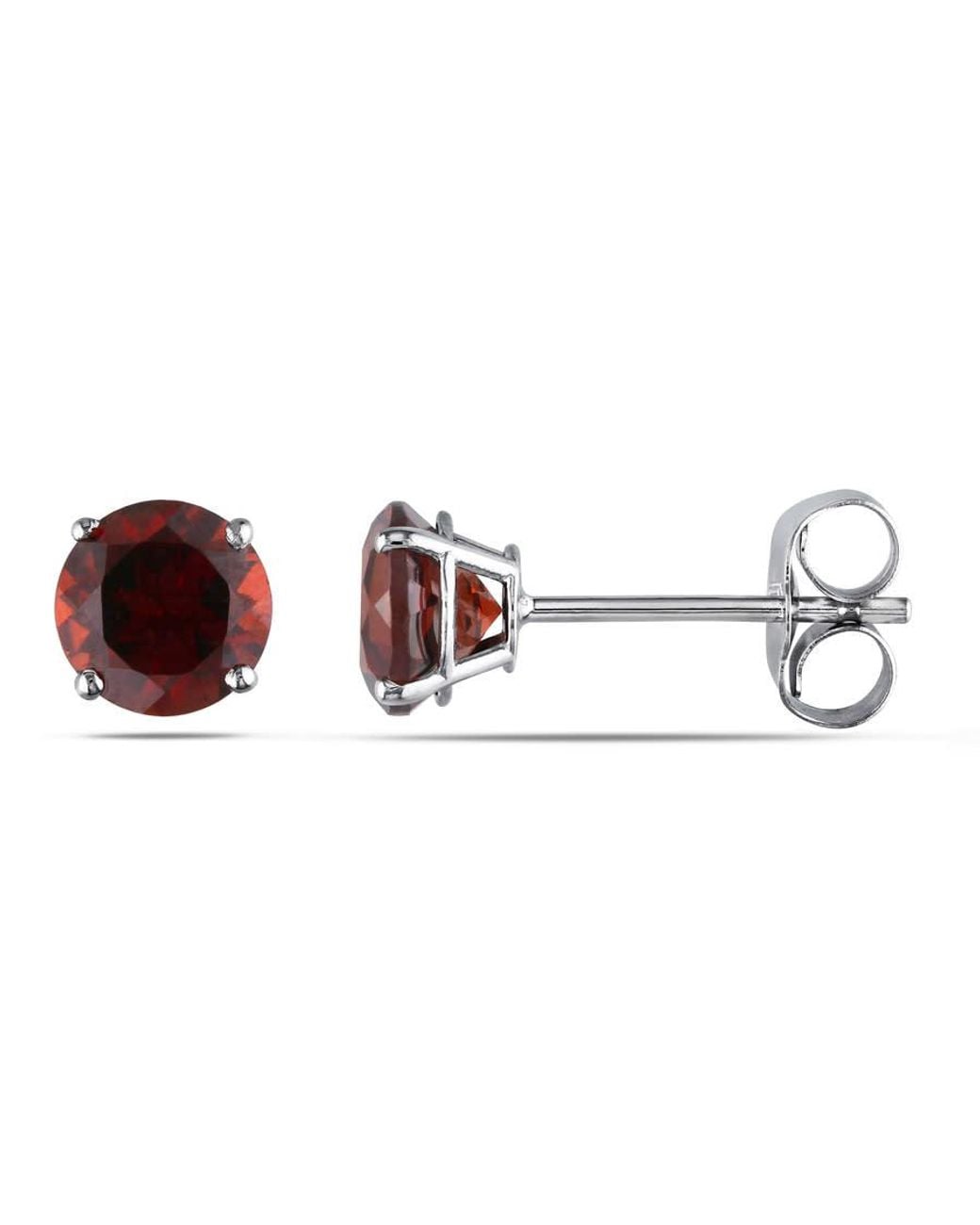 Amour Brown Garnet Stud Earrings for men