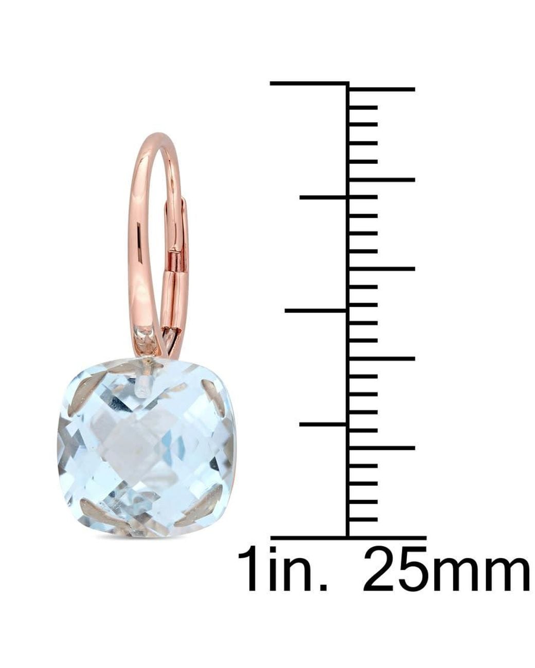 Amour Blue 10 1/2 Ct Tgw Topaz Leverback Earrings for men