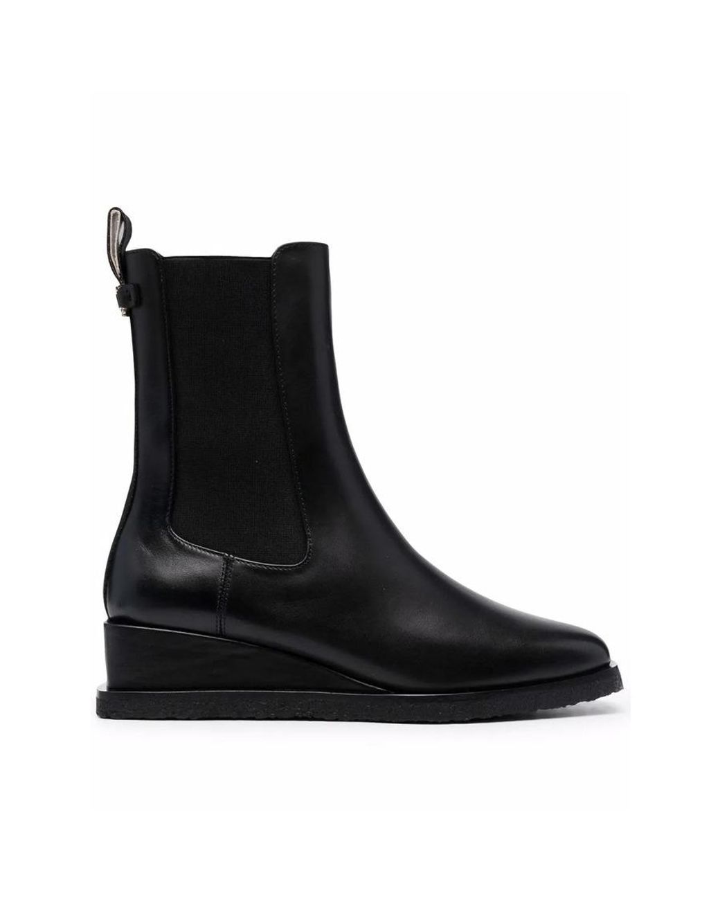 Ferragamo Black Wedge-Sole Ankle Boots
