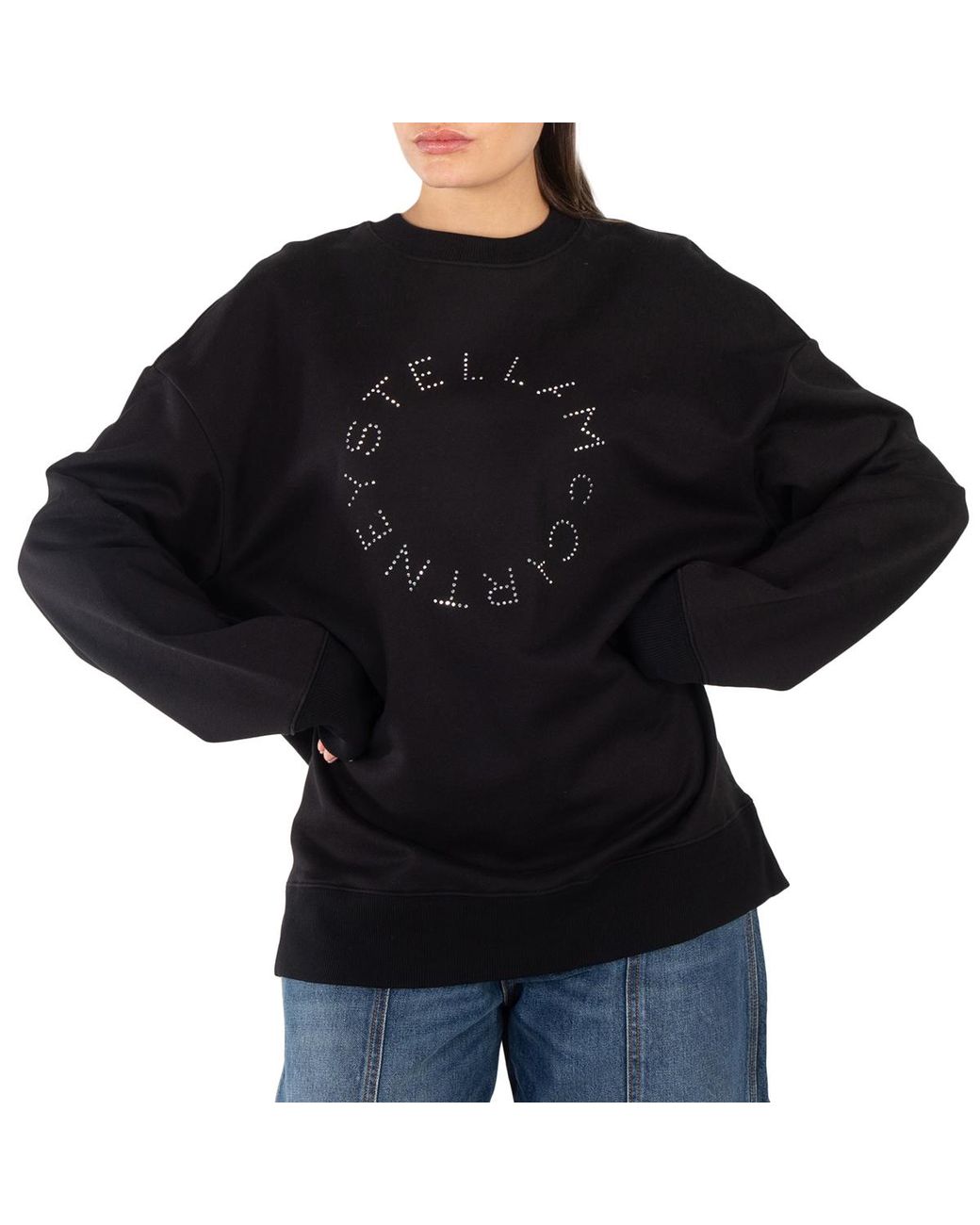Stella McCartney Black Rhinestone Logo Sweatshirt for men