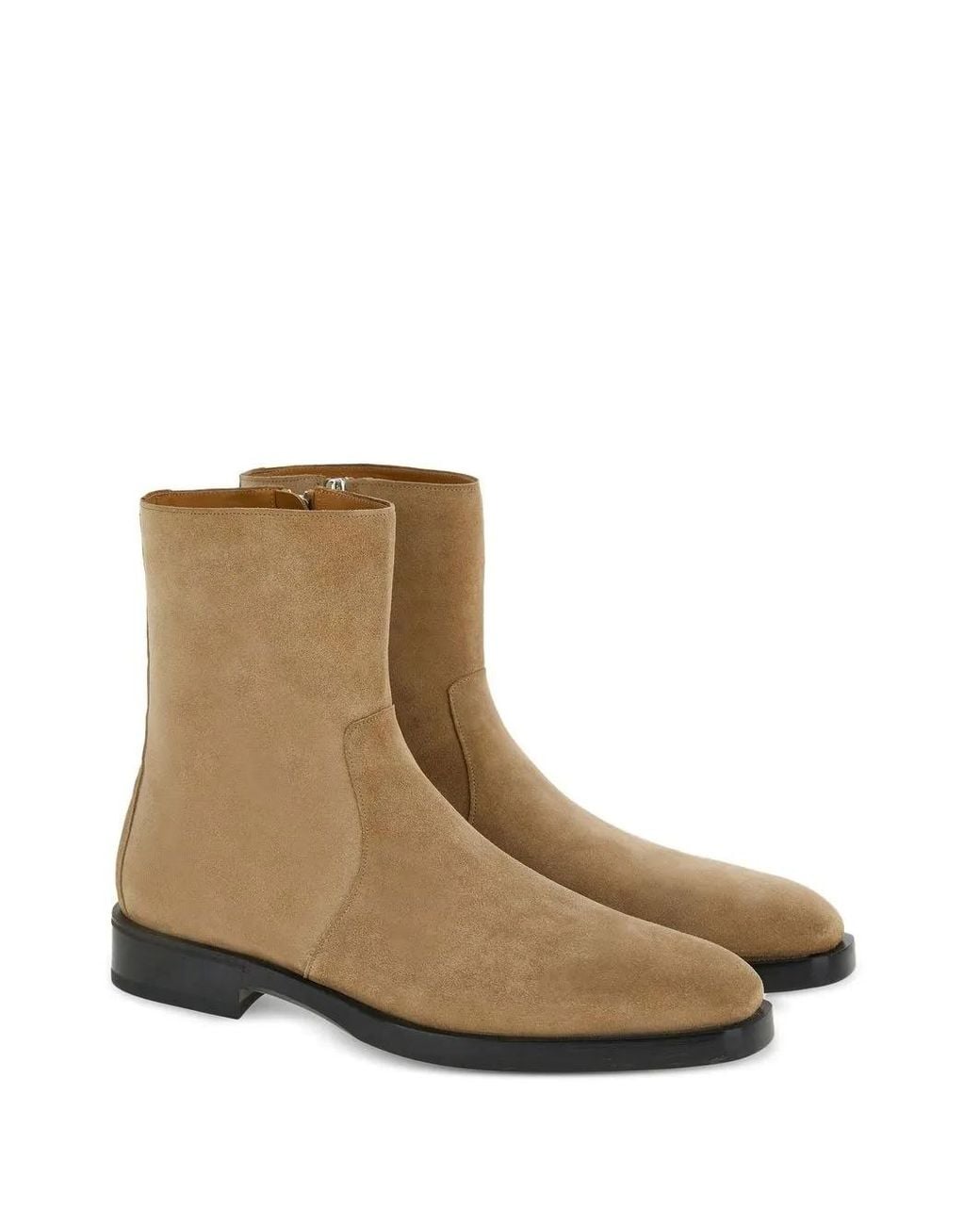 Ferragamo Brown Gerald Calf Suede Ankle Boots for men