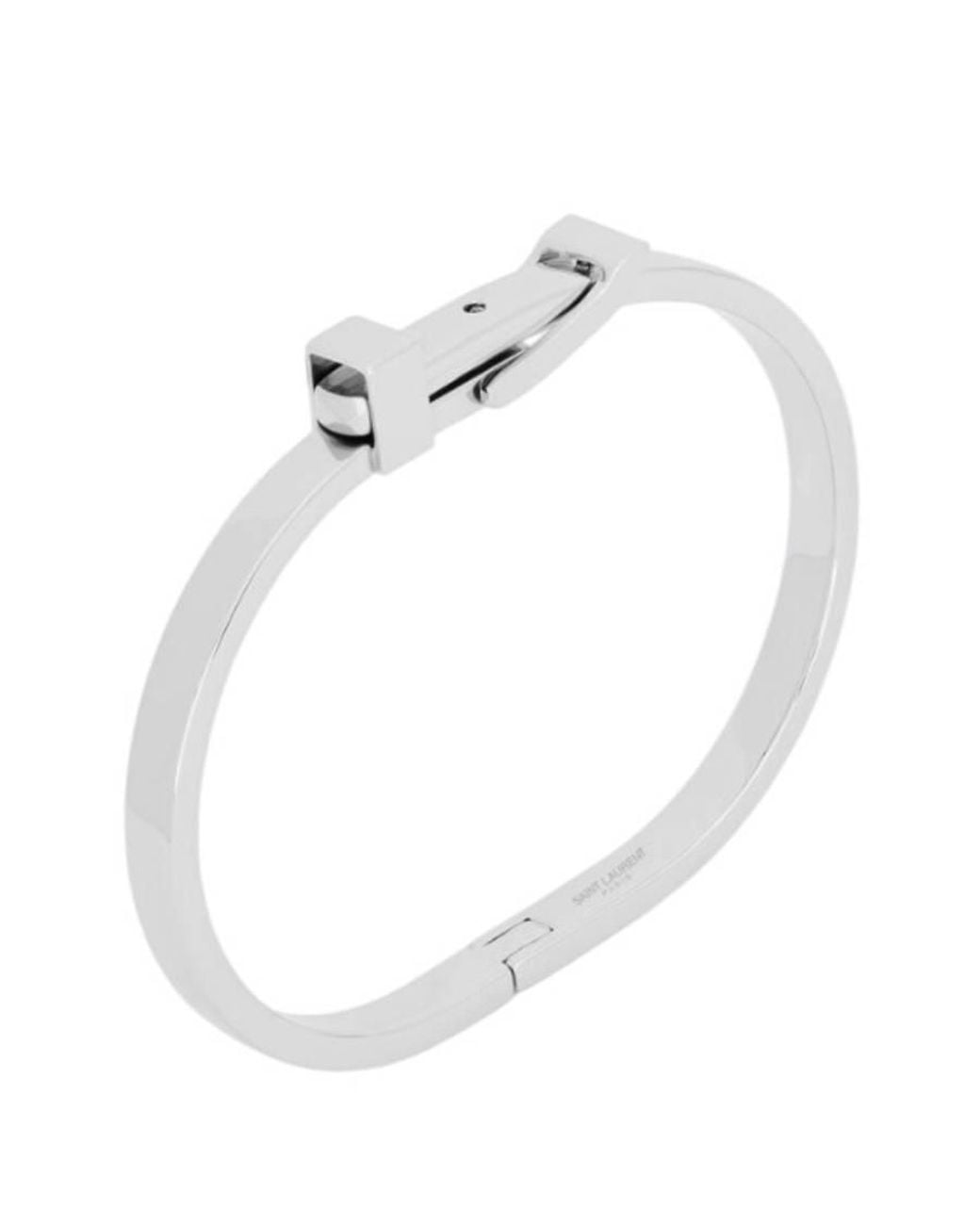 Saint Laurent White Metal Buckle Bracelet for men