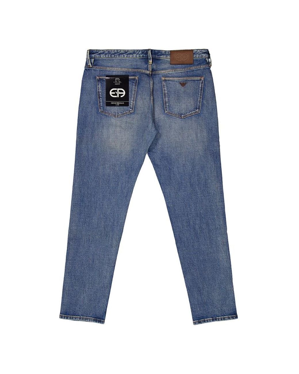 Emporio Armani Blue J75 Slim-Fit Jeans for men