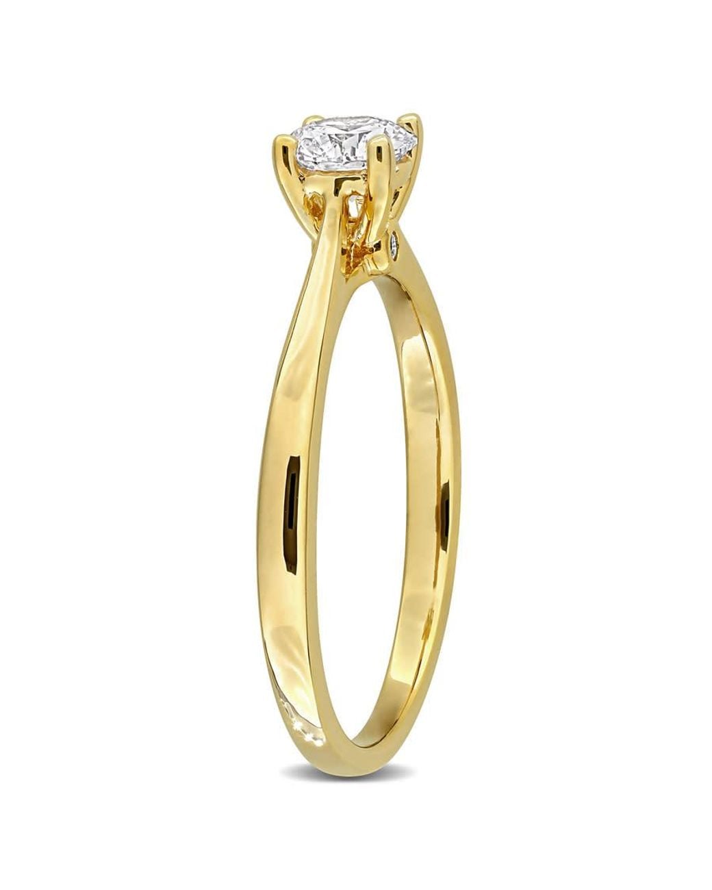 Created Forever Metallic 1/2Ct Tw Lab-Grown Diamond Solitaire Engagement Ring With Side Accents for men