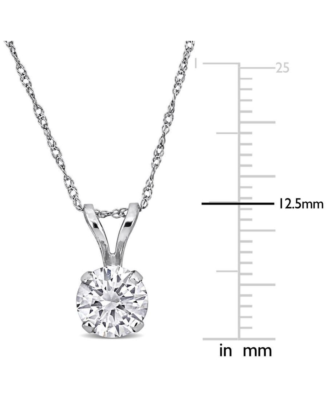 Created Forever Metallic 1Ct Tw Lab-Grown Diamond Solitaire Pendant With Chain for men