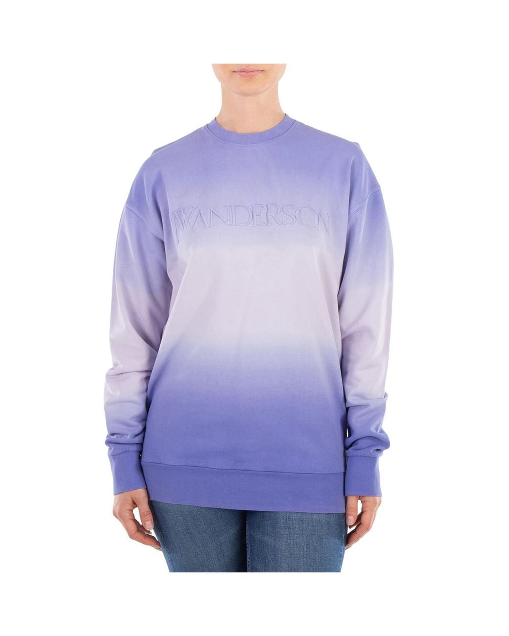 J.W. Anderson Purple Logo-Embroidered Crew Neck Sweatshirt for men