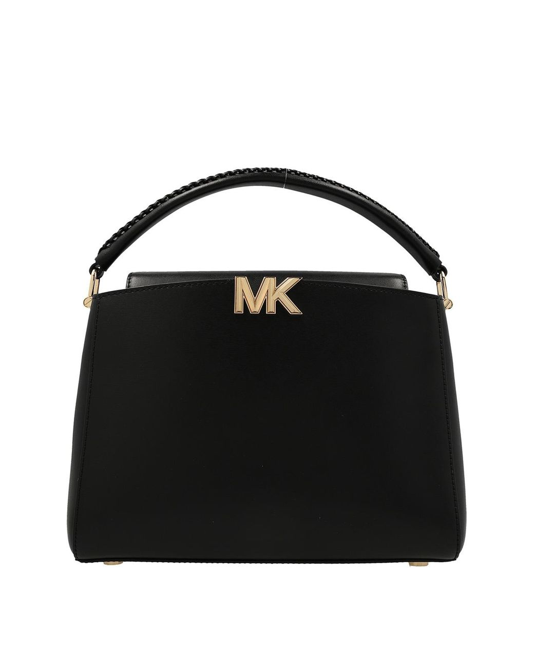 Michael Kors Karlie Medium Leather Satchel Bag in Black Lyst