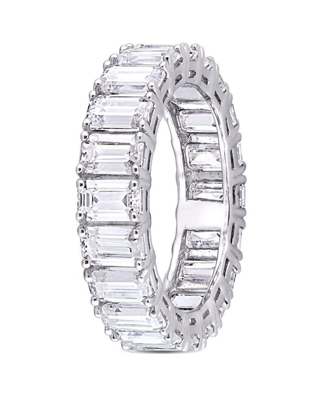 Amour Metallic 6 Ct Dew Emerald Cut Created Moissanite Eternity Ring for men