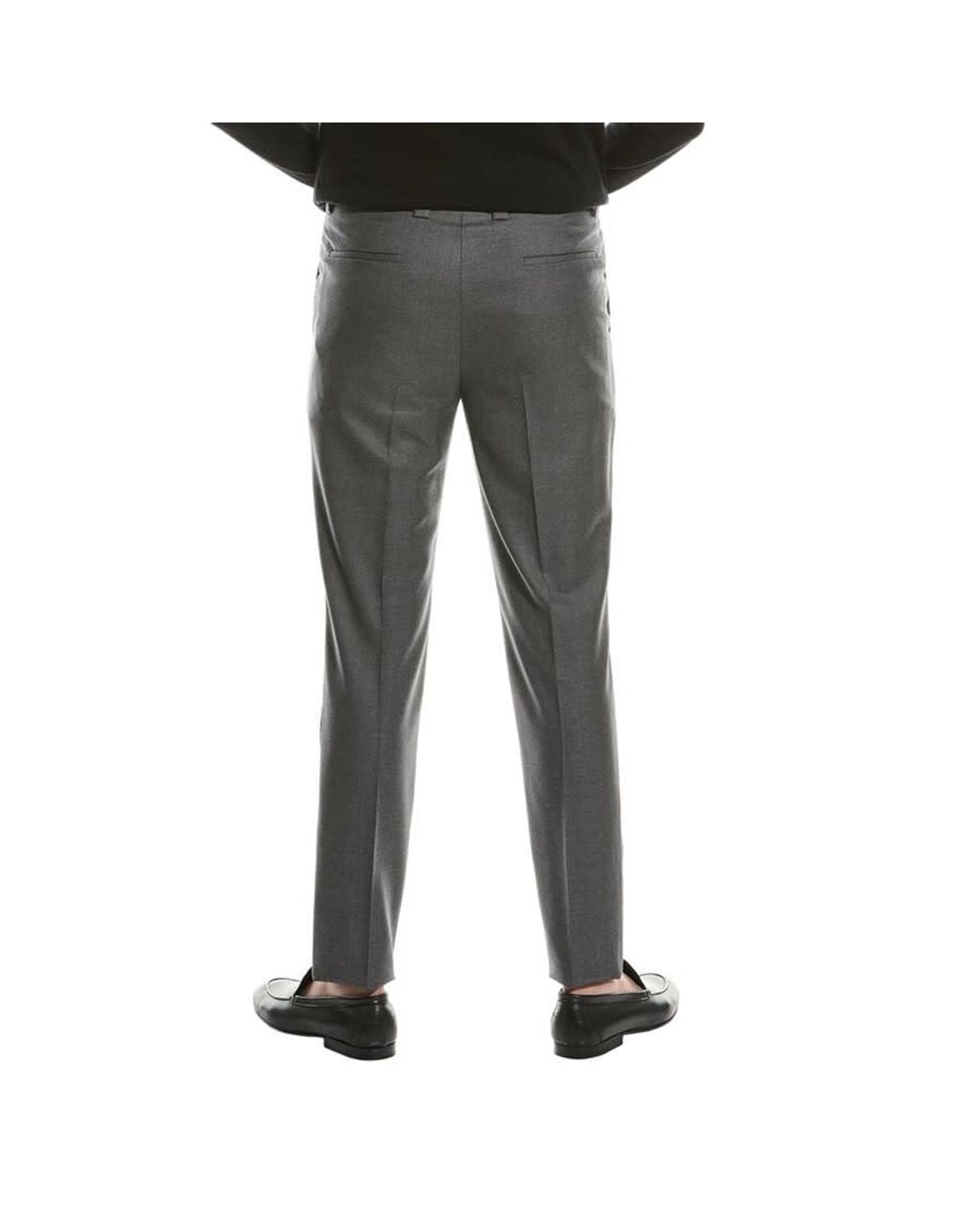 Brunello Cucinelli Gray Virgin Wool Pleated Trousers, Brand Size 54 (Us for men