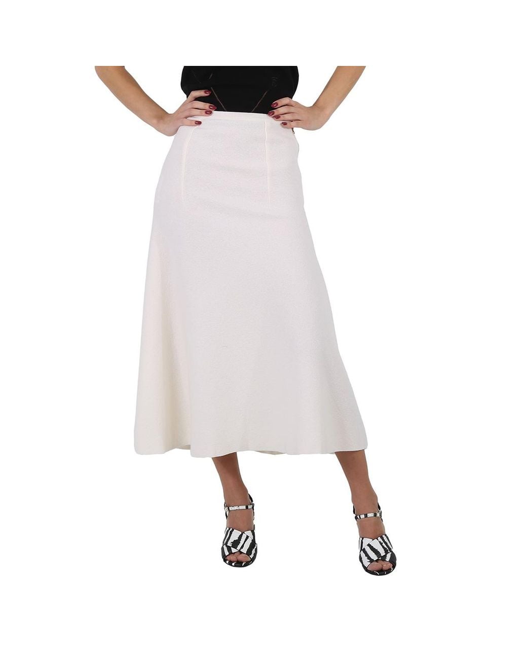Stella McCartney White Ladies Skirt Ivory Long Skirt, Brand Size 36 (Us Size 4)
