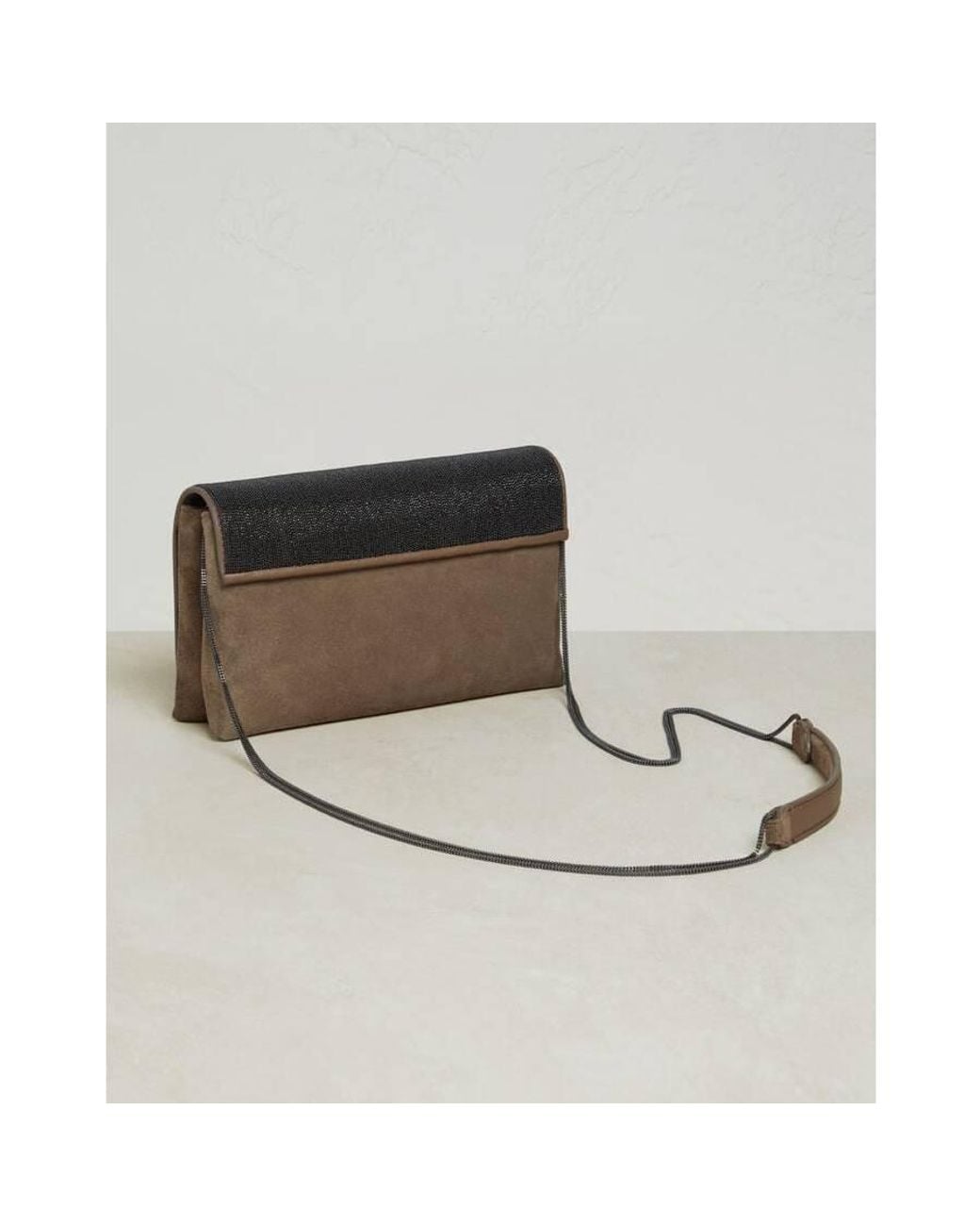 Brunello Cucinelli Black New Ice Leather Shoulder Bag for men