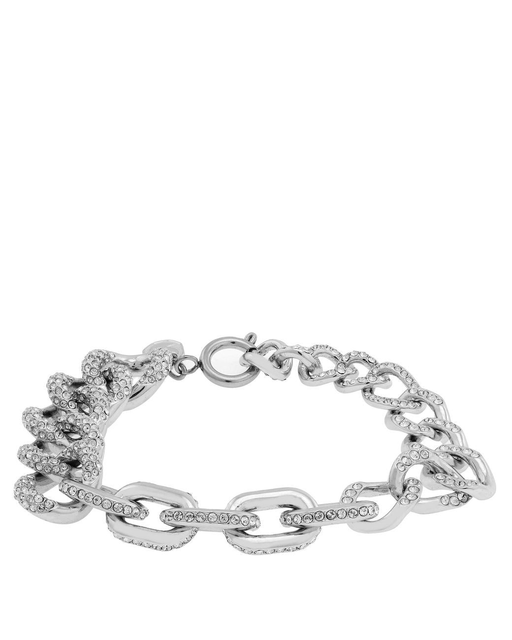 Swarovski Metallic Rhodium Plated Pave Dextera Bracelet, Size Medium for men