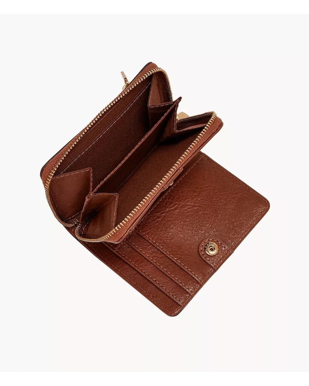 Fossil Brown Logan Leather Rfid Mini Multifunction Wallet