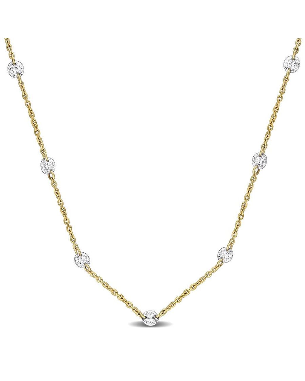 Created Forever Metallic 3/4 Ct Tw Lab-Grown Diamond Station Necklace for men