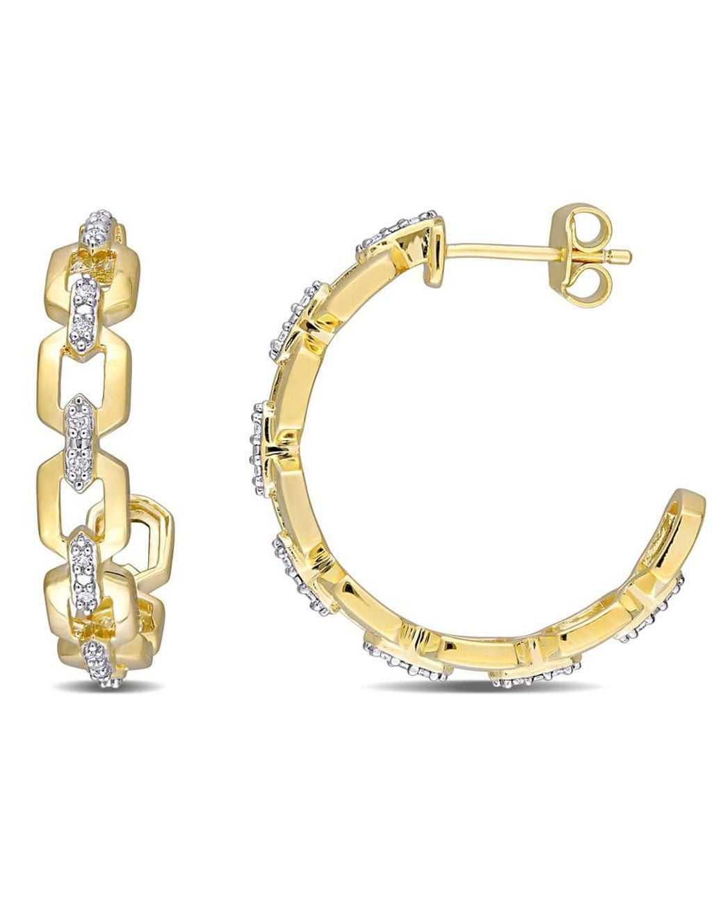 Amour Metallic 1/7 Ct Tw Diamond Link Earrings for men