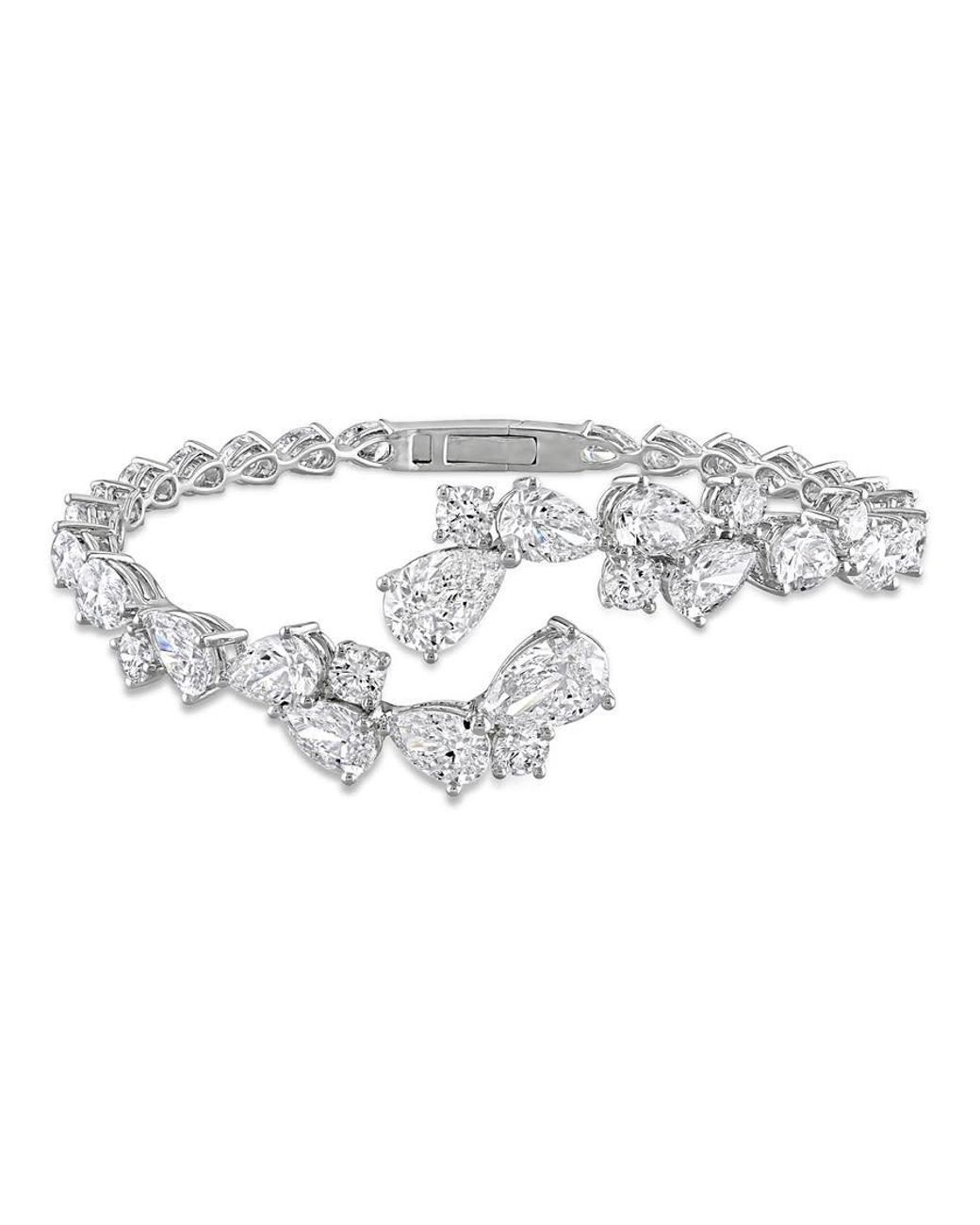 Created Forever Metallic 20Ct Tw Pear And Round Lab Grown Diamond Bangle for men