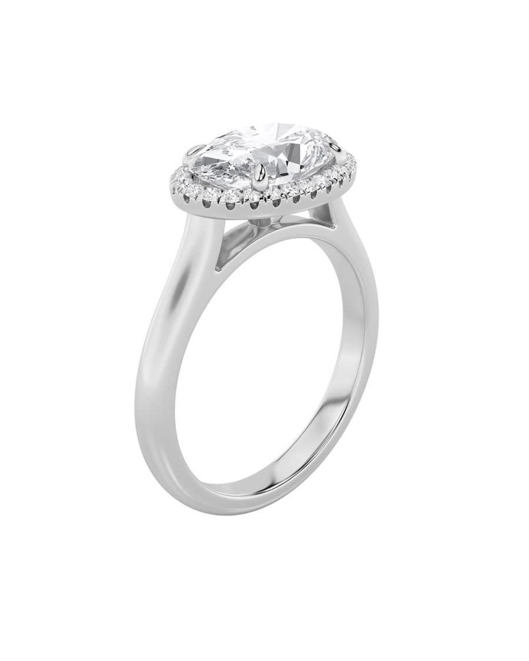 Mure And Co White 2Ctw Oval Shaped Lab Grown Diamond (F/Vs) East West Accented Solitaire Ring for men