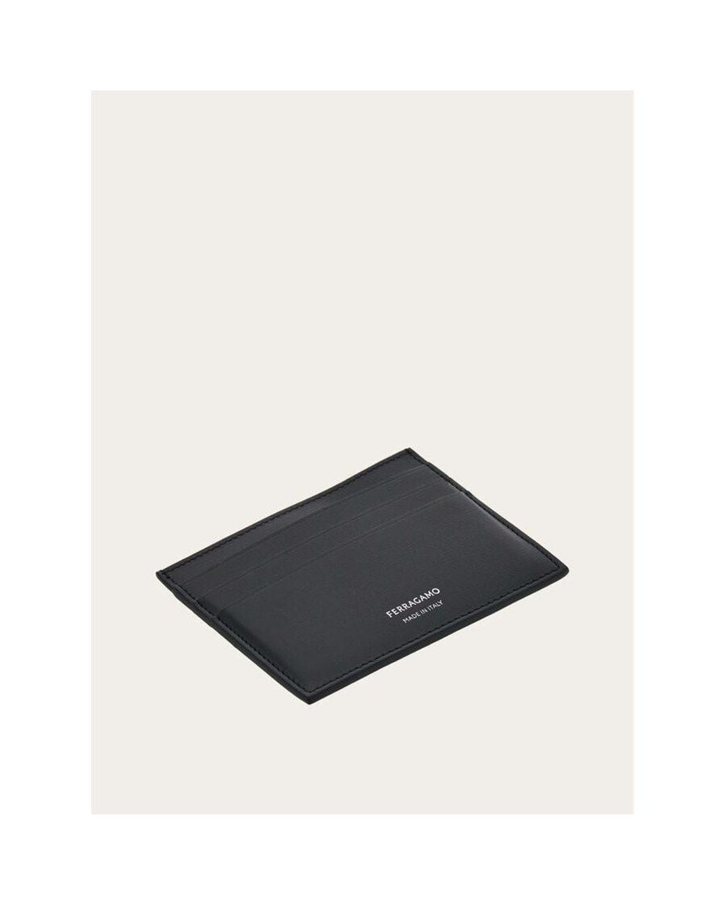 Ferragamo Black Leather Cardholder Accessory for men