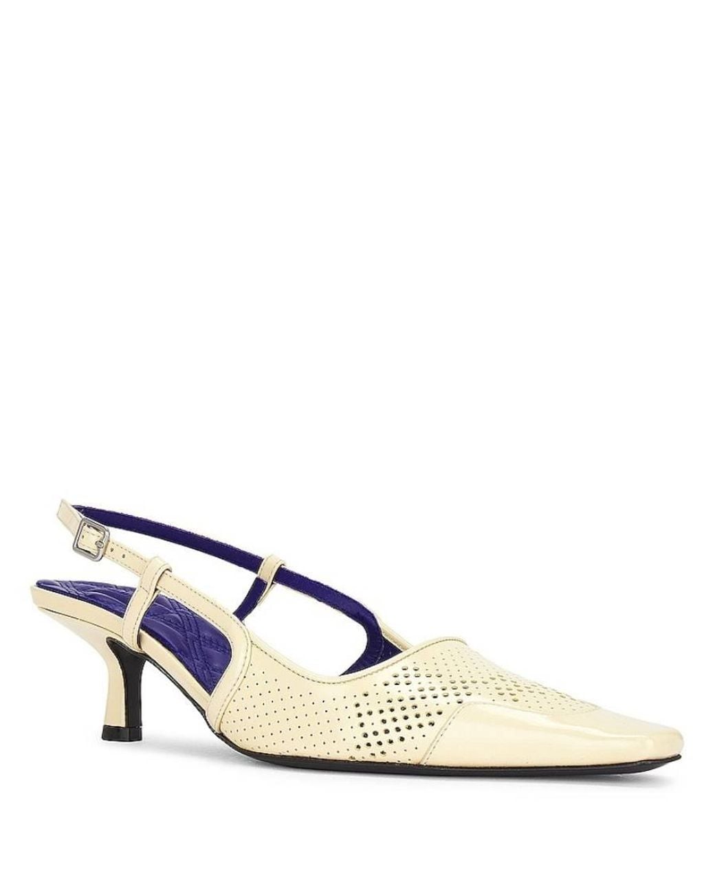 Burberry Natural Chisel Leather Slingback Pumps, Brand Size 37 Us