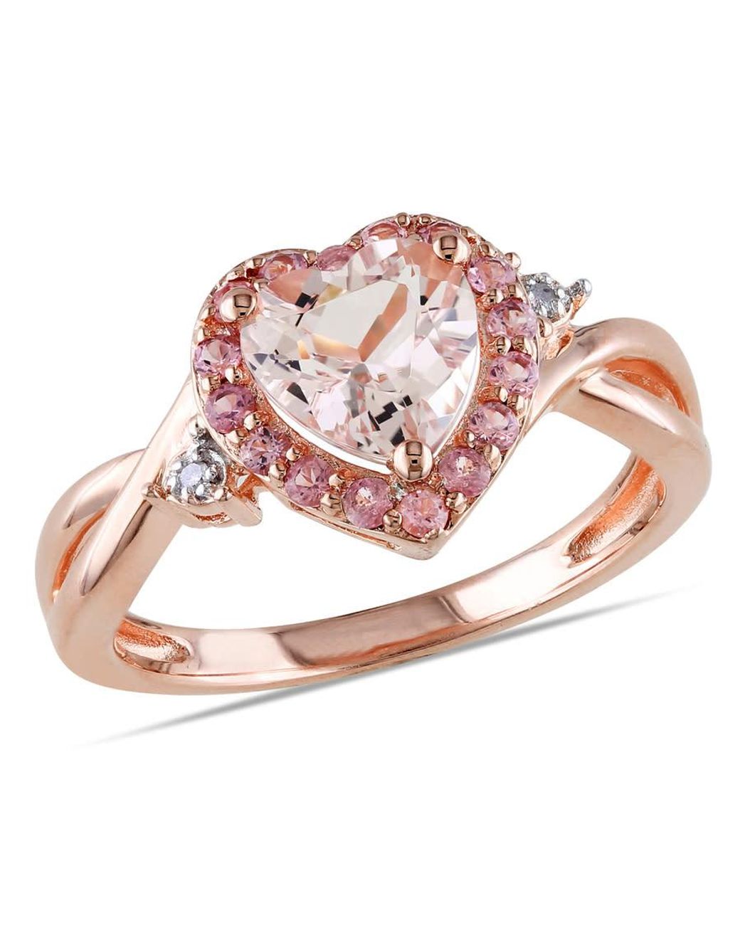 Amour Pink Morganite, Tourmaline And Diamond Heart Ring for men