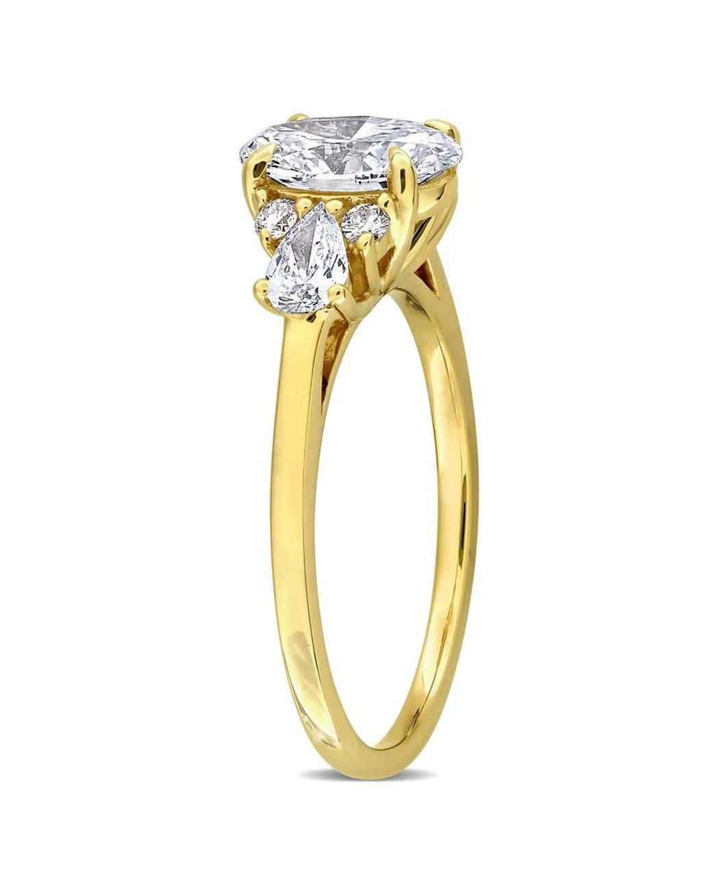 Created Forever Metallic 1 3/4Ct Tw Multi-Shaped Lab-Grown Diamond Ring With Side Stones for men