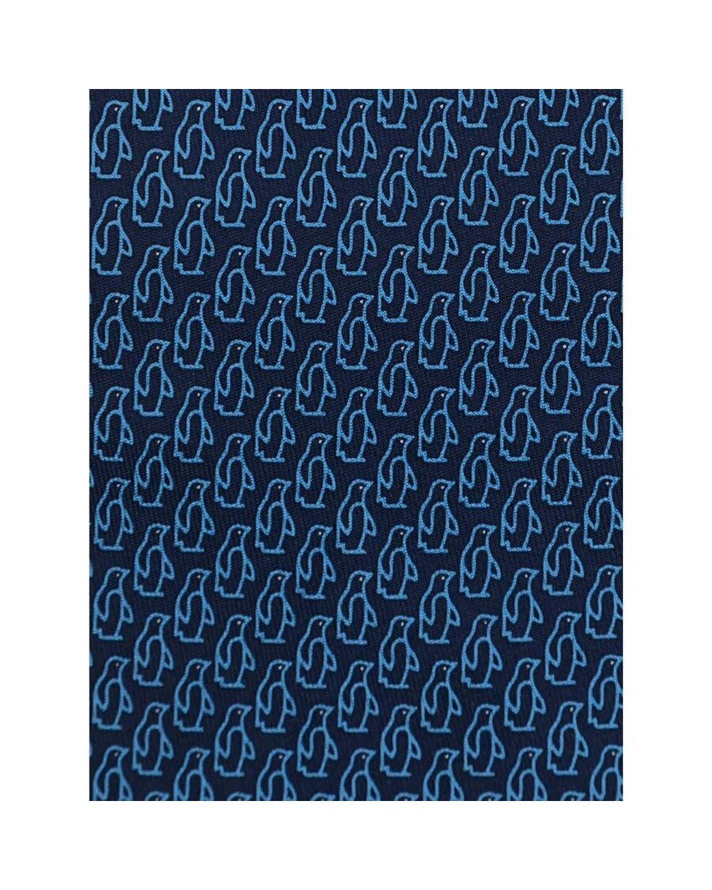Ferragamo Blue Printed Silk Tie for men