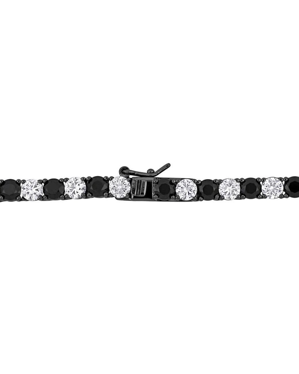 Amour Brown 36 Ct Tgw Created And Sapphire Tennis Necklace for men