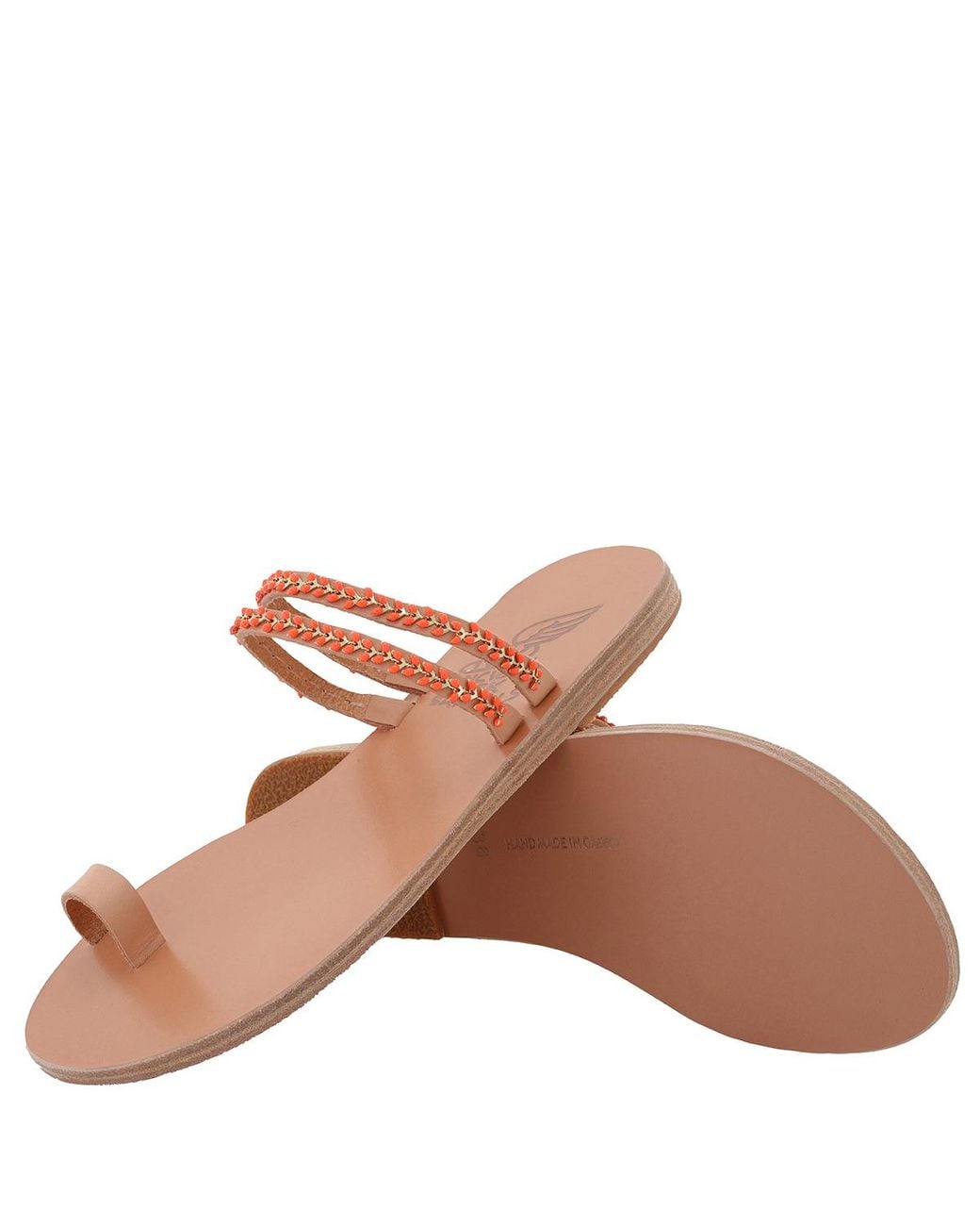 Ancient Greek Sandals Pink Ladies Skalida Flat Sandals