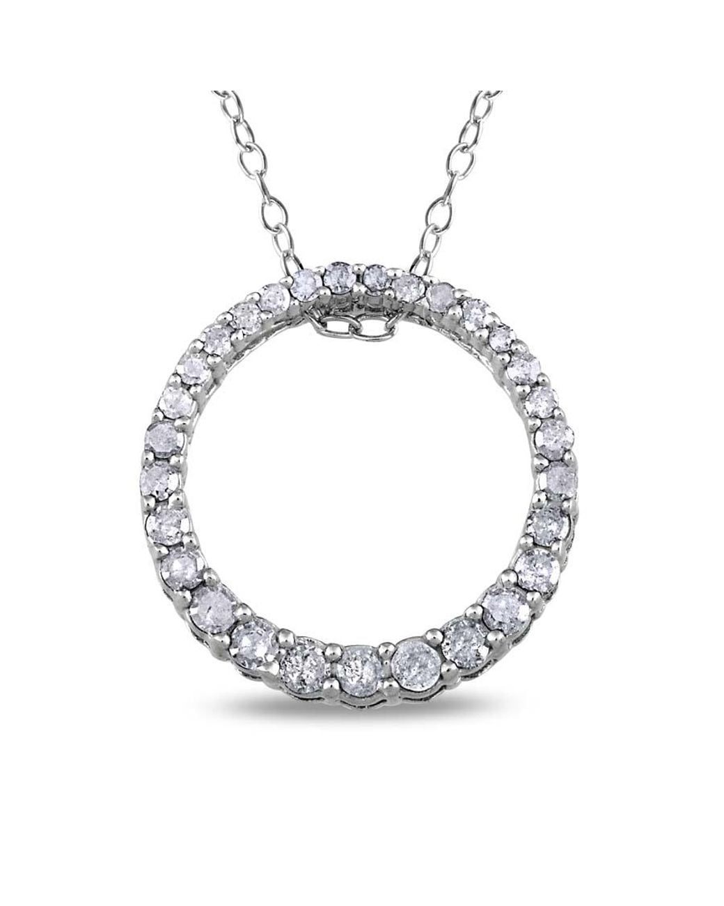 Amour Metallic 1/3 Ct Tw Diamond Circle Pendant With Chain for men