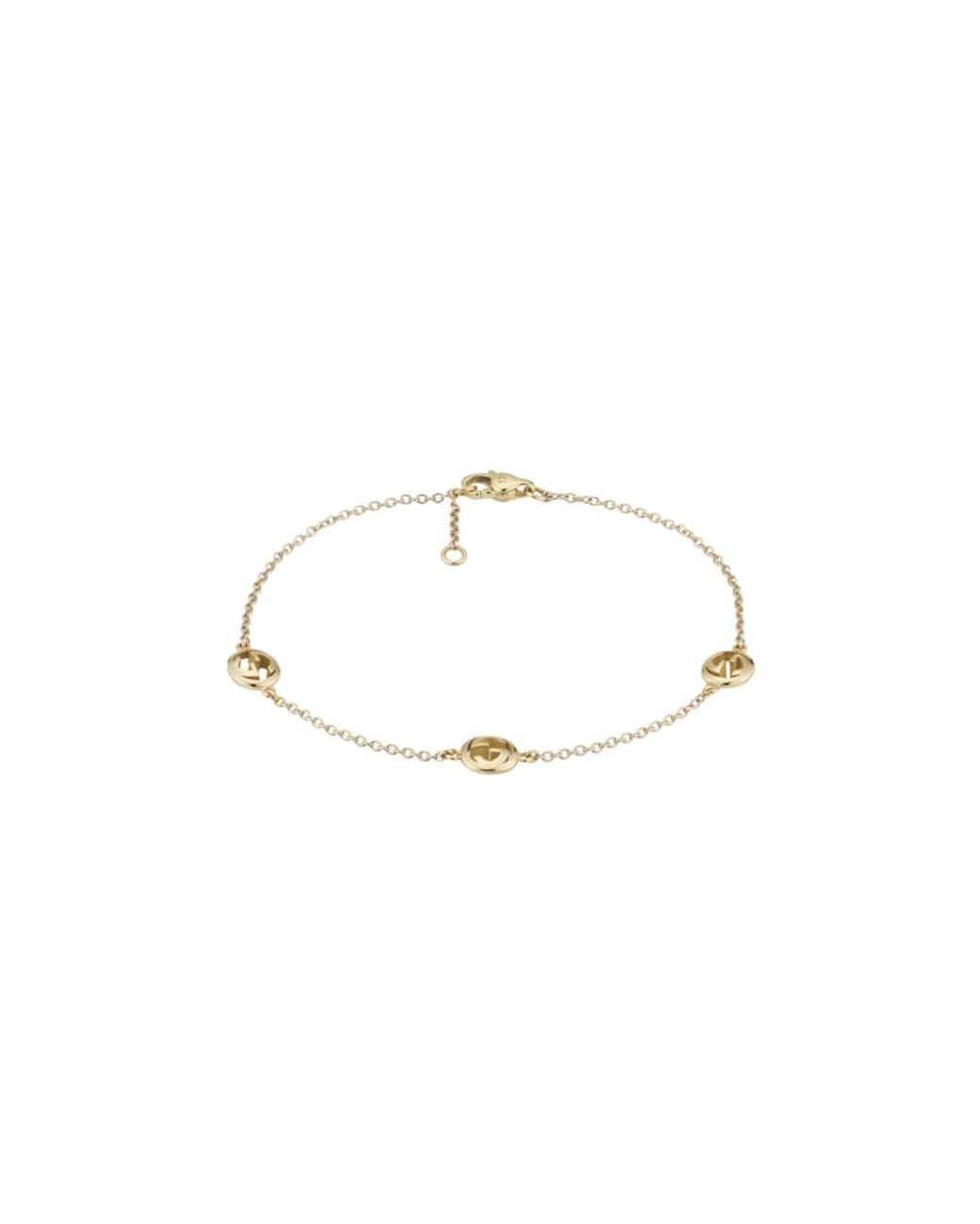 Gucci Metallic Interlocking G 18Ct Bracelet for men