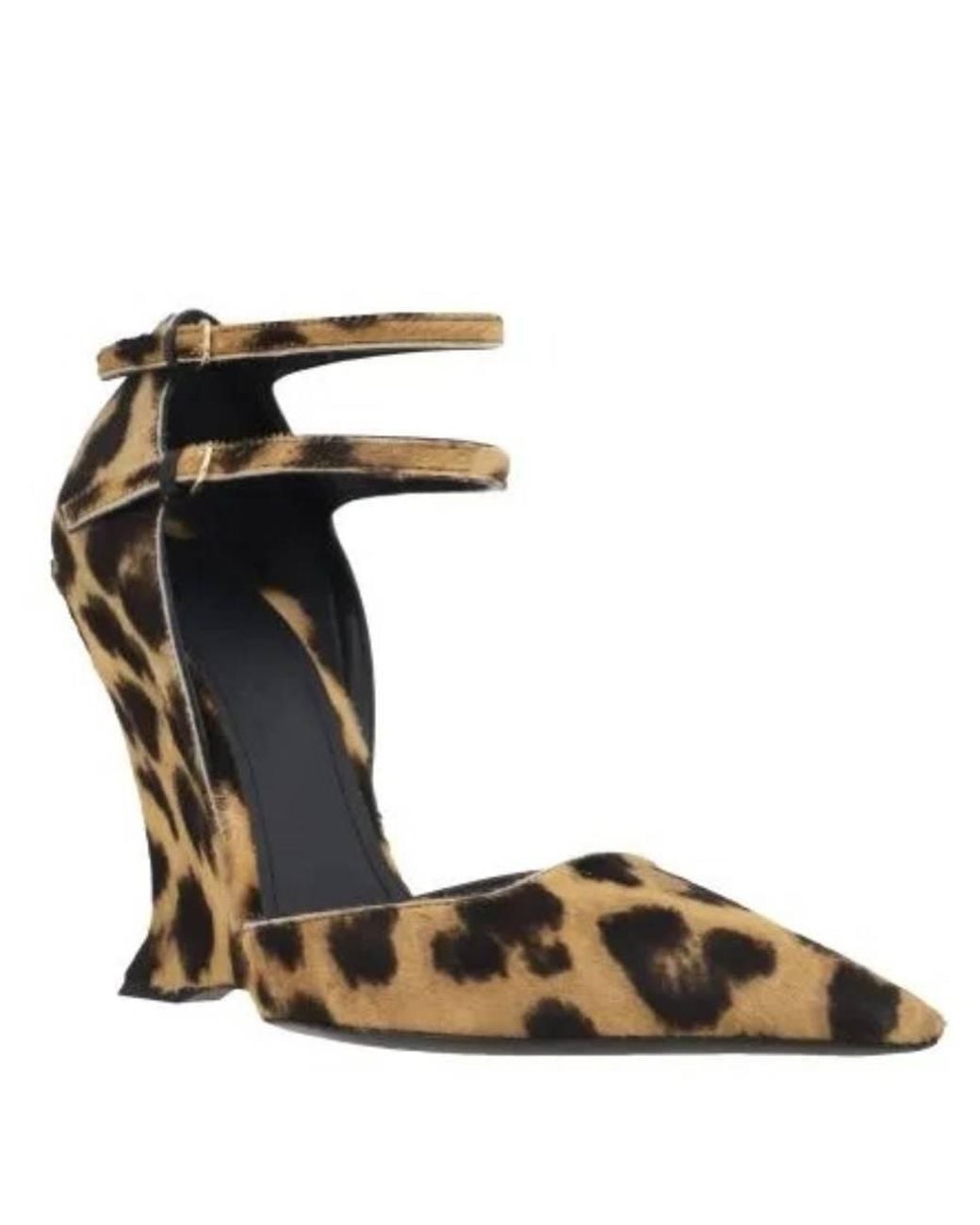 Ferragamo Metallic Vidya Leopard-Print Wedge Pumps