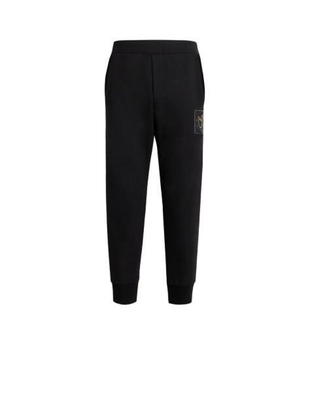 Roberto Cavalli Black Logo Patch Cotton-Blend Jogger Trousers for men