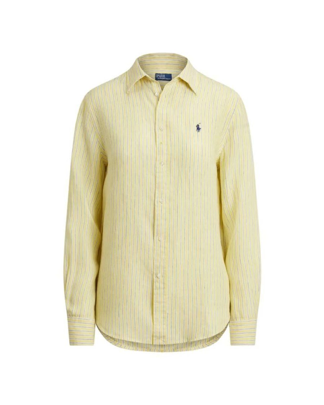 Polo Ralph Lauren Yellow Striped Linen Classic-Fit Shirt for men