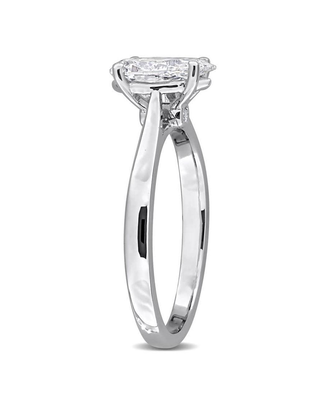 Created Forever Metallic 1Ct Tgw Pear-Shaped And Round-Cut Lab Grown Diamond Engagement Ring for men