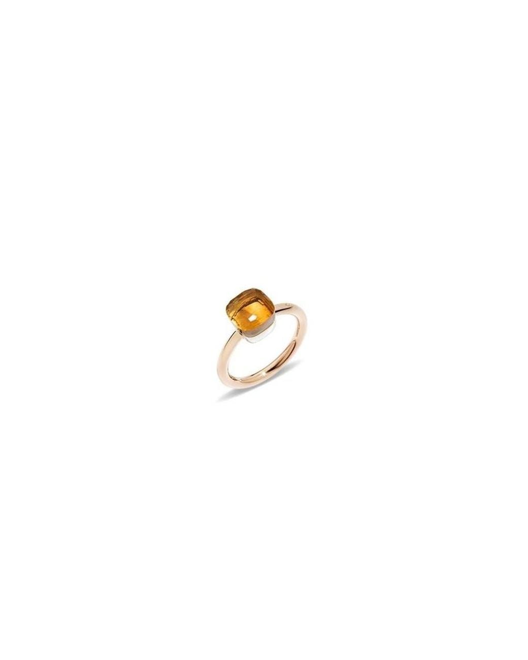Pomellato Metallic Nudo Rose And Citrine Ring Size 52 for men