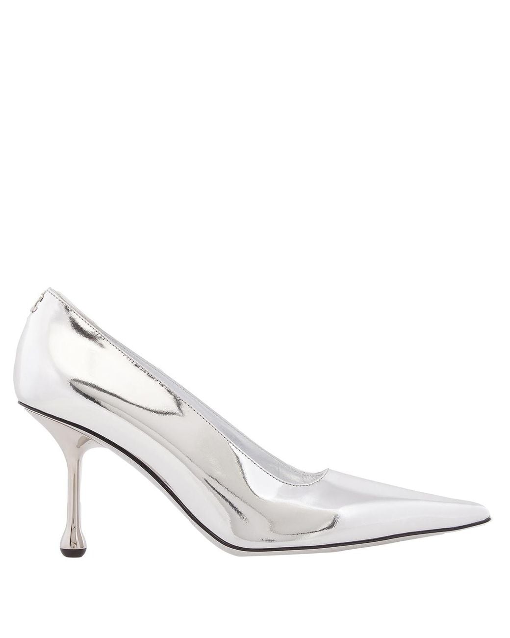 Jimmy Choo White Ixia 80 Mirrored Pumps