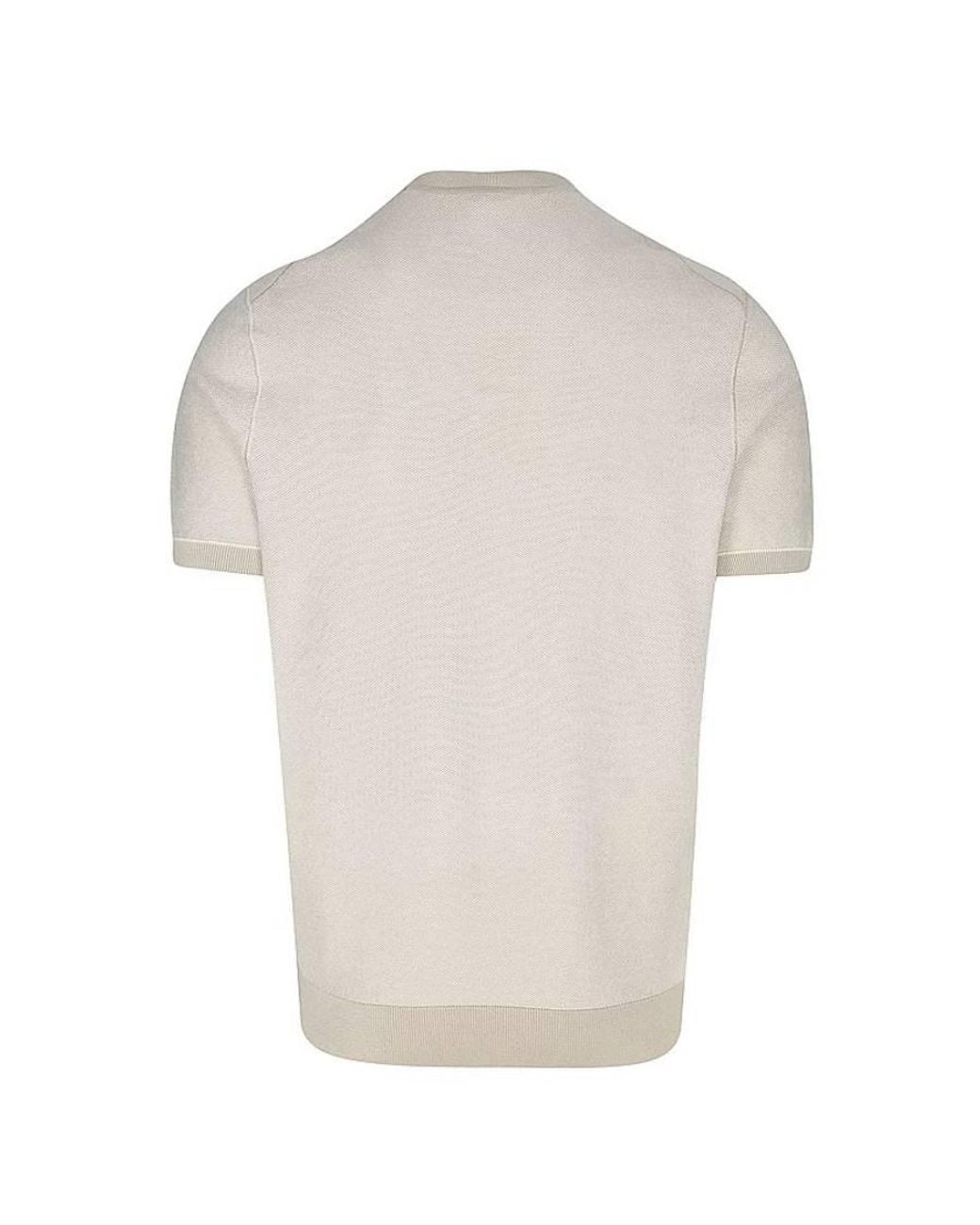 Boss White H-Jianfranco Knitted T-Shirt for men
