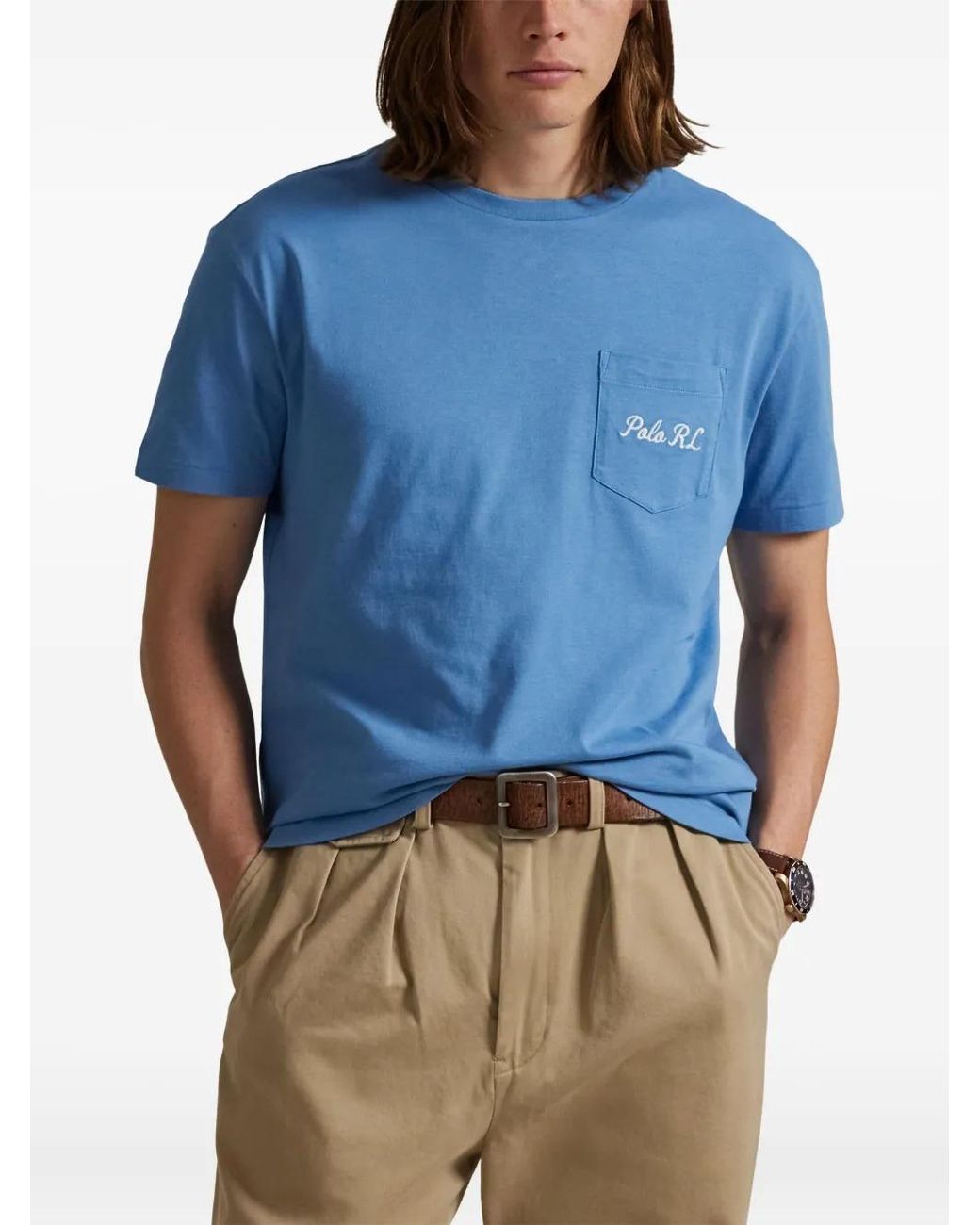 Polo Ralph Lauren Blue Custom Slim Fit Polo Bear T-Shirt for men
