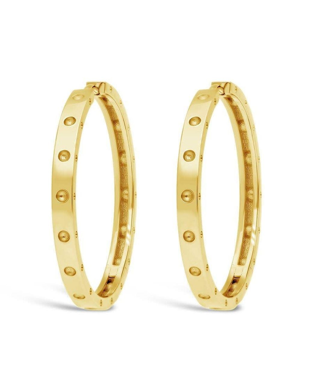 Roberto Coin Metallic 18k Yellow Gold Symphony Pois Moi 30mm Hoop Earrings for men